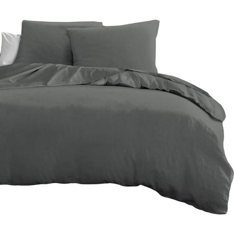 home-linge-passion Bettbezugset Mikrofaser anthrazit 240x260 cm