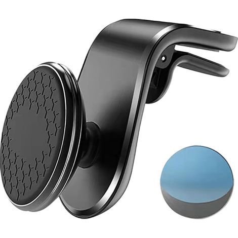 Support magnétique pour téléphone de voiture, support magnétique pour téléphone portable avec rotation à 360°, support magnétique pour voiture type L (noir) (1/5)