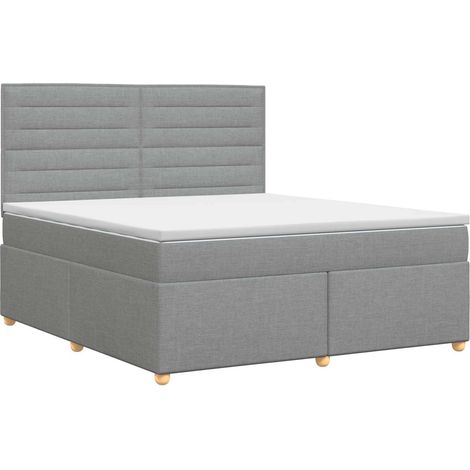 Maison Exclusive - Letto box spring con materasso Grigio Chiaro 140 x 200 cm (1/5)