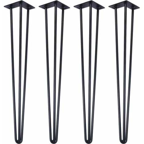 ZVD 4pcs 20 cm(noir) Pieds Epingle DIY Pieds pour Table Pied de Chaise avec 20 Vis + 4 Protège Pieds (1/4)