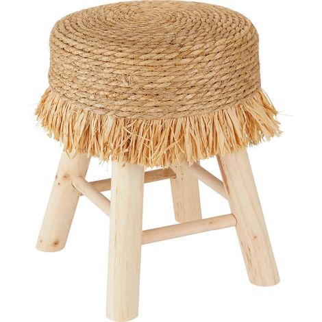 Tabouret d'Appoint Rond "Gimpo" 40cm Naturel (1/3)
