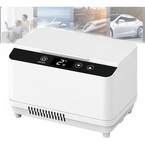 Refroidisseur d'insuline portable avec affichage LED, refroidissement rapide et fonctionnement silencieux, peut contenir 26 bouteilles, idéal pour les voyages et la maison