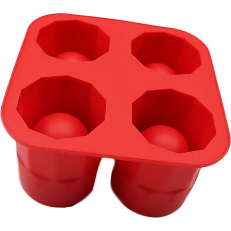 Moule à glaçons cylindrique réutilisable pour la préparation de cocktails et de plantes succulentes (rouge) (1/5)