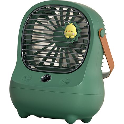 Ventilateur brumisateur de bureau électrique rechargeable par USB, portable et facile à utiliser pour la maison et les voyages (vert)