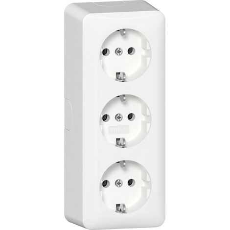 Gira 3f-SCHUKO-Steckd. + Montagepl. AP Reinweiß [478913], 4789 13