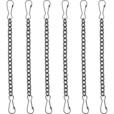 Lot de 6 Chaînes Suspendre en Métal Noir 10 Cm Verrou à Double Extrémité, pour Panneaux de Porte, Signalisation Incendie Suspendre de Tableaux, Chaîne Acier Robuste pour Usage (1/5)