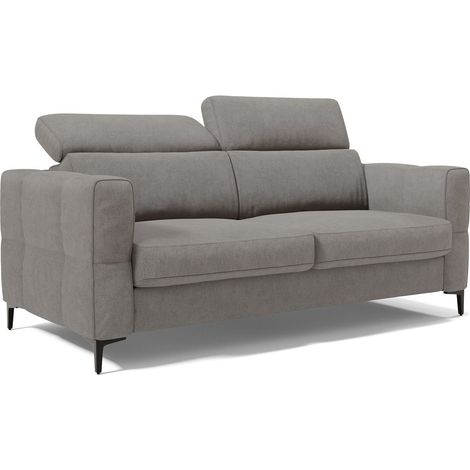 Gardenia Schlafsofa mit 18 cm hoher Matratze wasserfestem Stoff T02 178 cm (mat. 120x197) Grau