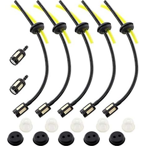 VURAHOME - 5X Kit de Filtre à Essence Universel Joint Tuyau dEssence de Rechange pour Débroussailleuse Tondeuse À Gazon Tronconneuse Taille-Haie Élagueur avec Filtre à Carburant Joint de réservoir (1/5)