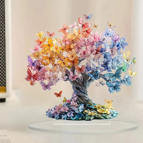 Arbre à papillons décoratif en acrylique pour table (1 pièce) (1/5)