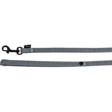 Laisse pour Chien, Modèle Comfort Tube Nylon, Couleur Gris, Taille S, 15 mm x 152 cm