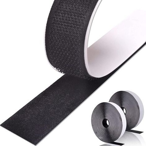 Ruban Velcro extra-fort 3M. adhésif double face avec Velcro. largeur de 20 mm. et bande auto-agrippante (noir) (1/4)