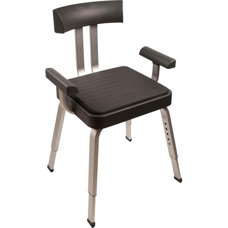 Croydex Serenity Adjustable Shower Chair Stool, Bath Chair Non-Slip Feet, Grey (1/3)
