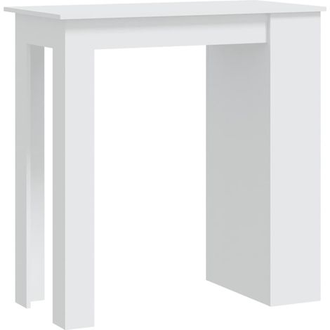 Table de bar avec rangement Blanc 102x50x103,5 (1/5)
