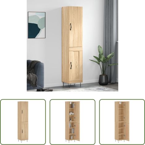 vidaXL Hochschrank - Highboard Sonoma-Eiche 34,5x34x180 cm Holzwerkstoff (1/5)