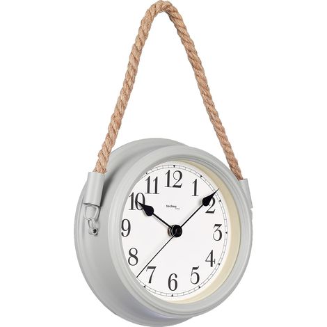 Technoline Lifestyle Morloge Murale WT7130, Horloge en Fer Blanc, Horloge Murale Decorative, Nostalgie, maritim, Avec Cordon, Grau, 22 cm (1/5)