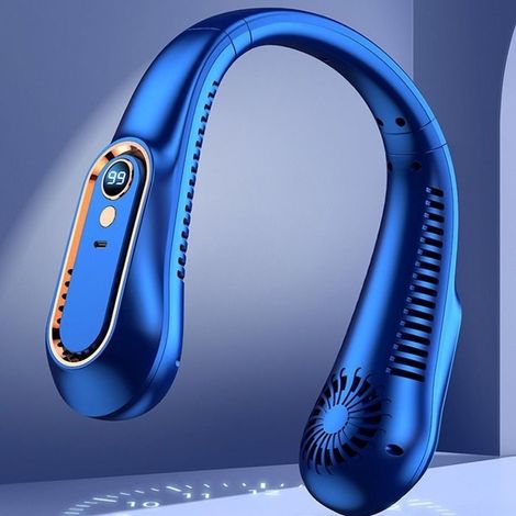 Mini ventilateur de cou sans lame, ultra longue durée de vie, portable, paresseux, silencieux, chargement USB (1/4)