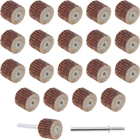 100 disques à meuler, grain 320, alliage de zinc, meule lamellaire pour outils rotatifs à mandrin, 13 x 12 x 3 mm