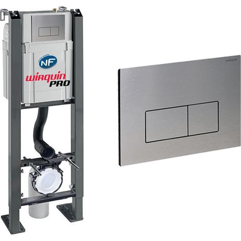 Wirquin Pro – Bâti support WC autoportant CHRONO – Montage ultra rapide sans outil – Plaque chromée silencieuse – Dimensions H 36 cm x P 53 cm (1/3)