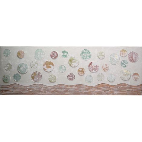 Quadro dipinto sfere cm50x150x3