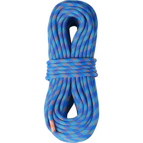 VEVOR Corde dynamique 10,2 mm, 40 m pour escalade en exterieur, tension 25 kN, fibre flexible avec crochets en acier pour evasion, descente en rappel, sauvetage incendie, bleu