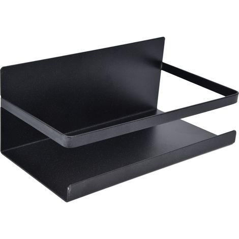Ortviai Étagère magnétique pour cuisine – Porte-épices en fer noir, design compact et robuste, 24,5 x 12,2 cm (1/4)