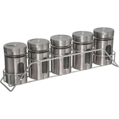 Stainless Steel Spice Rack Holder for 5 Spice Jars (1/3)