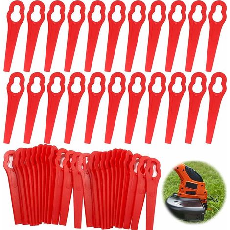 Coupe-Bordure En Plastique Rouge,Lot De 60,Lames De Coupe En Plastique,Tondeuse À Gazon En Plastique Lames, Pelouse Tondeuse Accessoires,Lames En Plastique De Rechange (1/5)