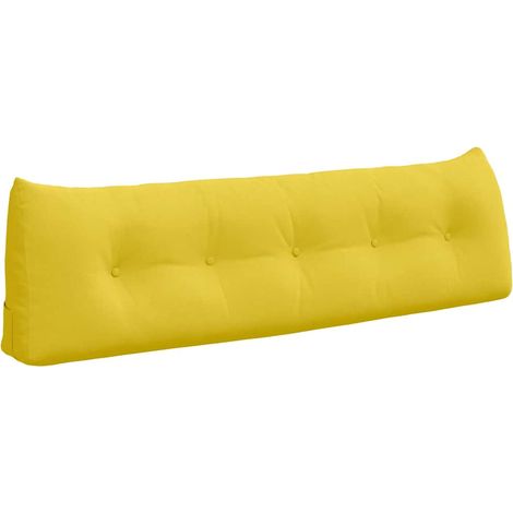 Back Pillow Light Yellow 160 x 24 x 50 cm Fabric vidaXL