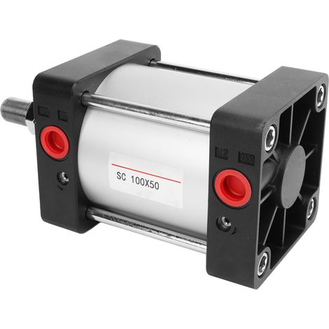 Cylindre pneumatique SC100x50, diamètre 100mm, tige M20 sans fuite, pression 0.1‑0.9Mpa, vérin air étanche, modèle industriel (1/5)