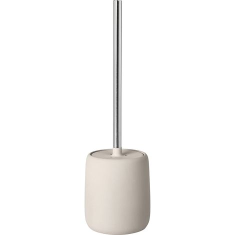 Brosse WC en céramique, Plastique, Silicone, H 39 cm, Ø 11 cm Beige Clair (1/5)