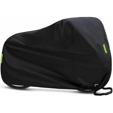 Funda para bicicleta, impermeable, resistente al polvo y a la lluvia, con protección UV para bicicletas de montaña y carretera, con banda reflectante y bolsa de almacenamiento con 2 orificios para can (1/5)