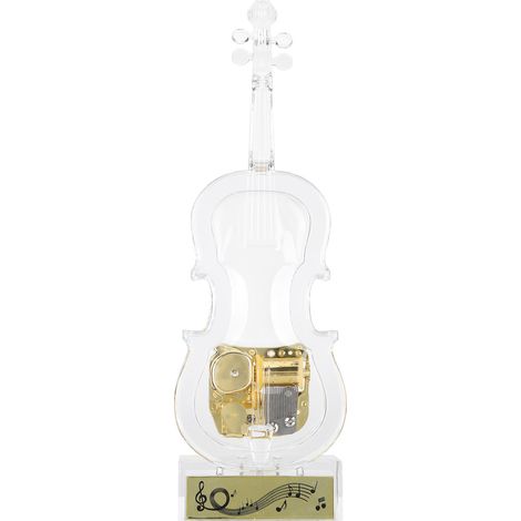 Coffret musical transparent en forme de violoncelle avec lumières LED, cadeau de mariage ou d'anniversaire (1/5)