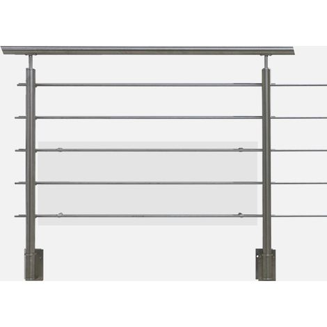 INOCA - Garde-corps en inox - Fixation latéral - Gris