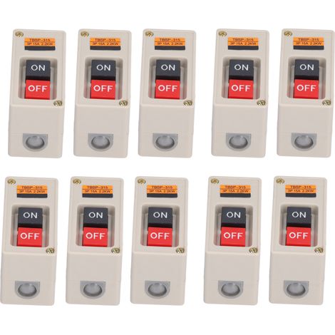 Boîte de commande station bouton poussoir 10 pièces interrupteur marche arrêt 3 phases 380V 15A TBSP-315 (1/5)
