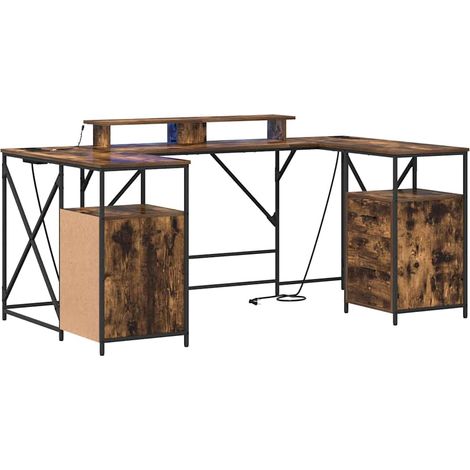 Maison Exclusive - Schreibtisch mit Regal Geräucherte Eiche 182 x