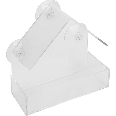 Mangeoire suspendue en acrylique transparent pour oiseaux, à utiliser à l'intérieur ou à l'extérieur, idéale pour le jardin ou le balcon. (1/5)