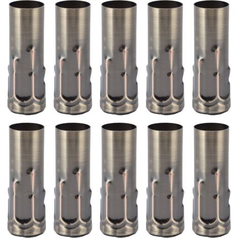 10 pièces E14 Tube en métal pour bougie support de lampe Base de lampe accessoires d'éclairage 25x80mm Bronze (1/4)