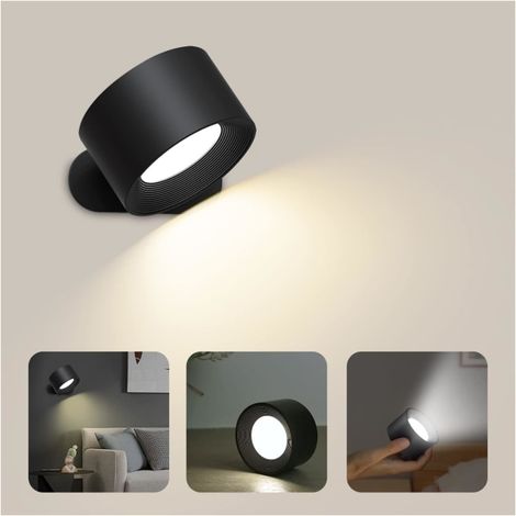 Applique murale LED, alimentée par USB, 3 niveaux de luminosité, pour chambre, couloir, escalier, salon ou salle de bain.-AquaForge (1/3)