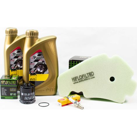 Kit Révision Filtres Bougies pour PIAGGIO MP3 300 LT ie Sport de 2009 à 2014 - ENI I-RIDE RACING 5w40 2L