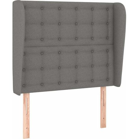 Maison Exclusive - Testiera ad Orecchio Grigio Scuro 93x23x118/128 cm in Tessuto (1/5)