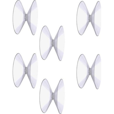 Lot de 6 ventouses double face en PVC transparent dimensions 4 x 4 x 1,7 cm pour tables en verre fenêtres salle de bain et diverses surfaces (1/5)