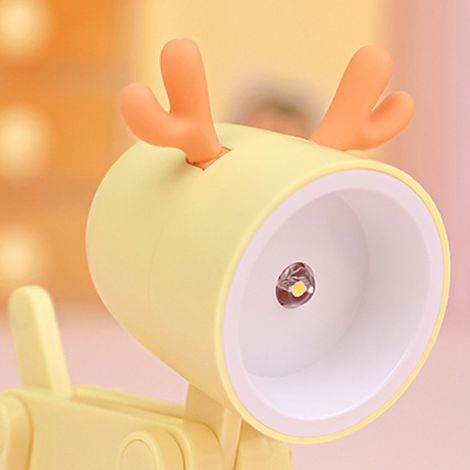 Mini veilleuse mignonne pour animaux de compagnie, lampe de bureau LED kawaii, mini support de téléphone mignon, articles de décoration, cerf jaune (1/5)