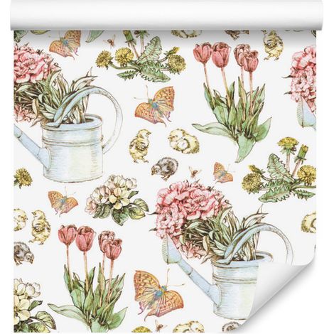 Papel pintado floral para salón y dormitorio, 50x1000 cm. (1/5)