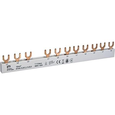 ETI Barre de cuivre, Barre de pontage, 3 pôles, IZ10/L1L2L3L1L2L3