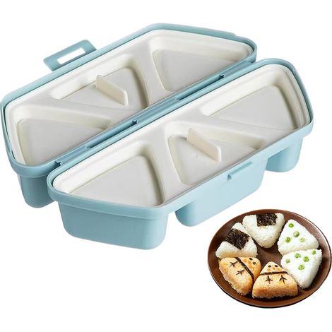 Sushi-Formen-Set, 2 Stück, 6 faltbare Küchenutensilien, Onigiri-Sushi-Werkzeuge, für Anfänger, Kinder und Erwachsene, Essenszubereitung zu Hause, in der Schule, Himmelblau (1/5)