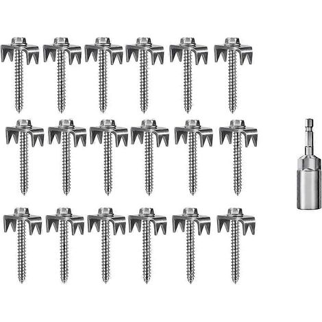Agrafes pour clôture, clous pour clôture en bois tendre, vis et agrafes réutilisables pour clôtures en grillage et en treillis, fixations pour fil de fer (1/5)