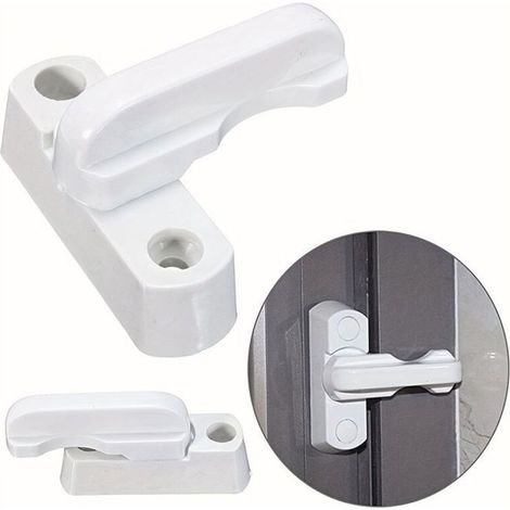 Set di 3 chiavistelli a T in plastica e acciaio per porte e finestre, maniglia di sicurezza antifurto per la casa e gli ambienti domestici.