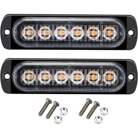 Ensemble de 2 feux stroboscopiques à LED 12-24V, barre lumineuse de signalisation d'urgence pour voiture, camion, fourgonnette, quad, SUV, yacht. (1/5)