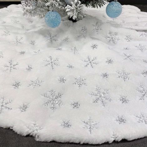 Jupe de sapin de Noël de 90 cm, jupe de sapin blanche, décoration de Noël pour la maison (1/3)