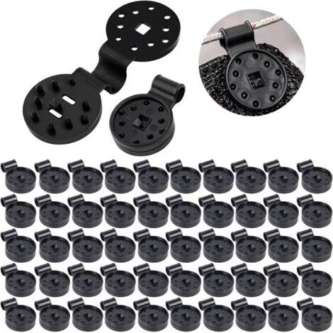 Lot de 100 clips en plastique pour toiles d'ombrage, clips de fixation pour bâches, clips spéciaux avec trous de fixation, adaptés aux filets d'ombrage, aux tissus de clôture, aux tissus coupe-vent, a (1/5)